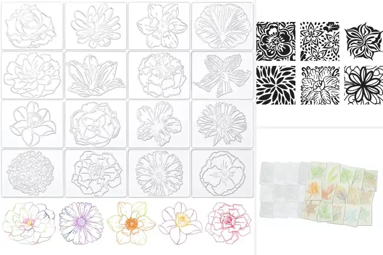 Detailed view of Best Floral Texture Rubbing Plates for Vibrant Paper Art