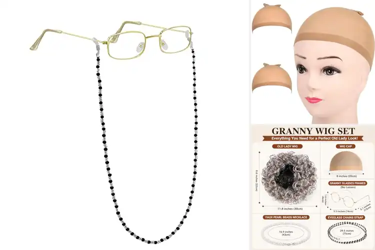 Detailed view of Best Old Lady Wig Sets: 9 Fun & Classic Dress-Up Options